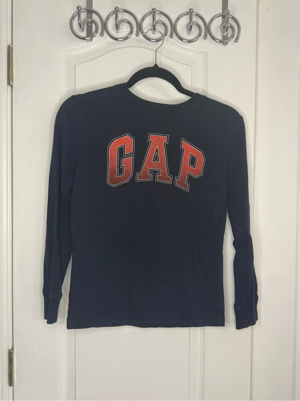 GAP Navy Long Sleeve Tee with Red Logo